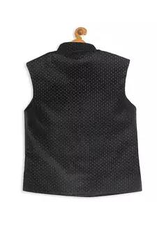 Infant  Black Velvet Nehru Jacket