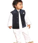 Infant  Navy Blue Velvet Nehru Jacket
