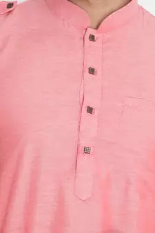 Red woven blended cotton pathani-suits