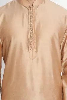 Gold Cotton Blend Kurta