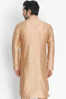Gold Cotton Blend Kurta