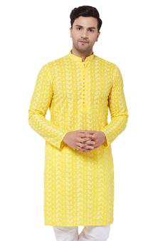 Men'S Mustard Pure Cotton Kurta