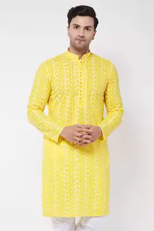 Mustard Pure Cotton Kurta