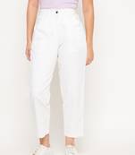 White plain cotton trousers