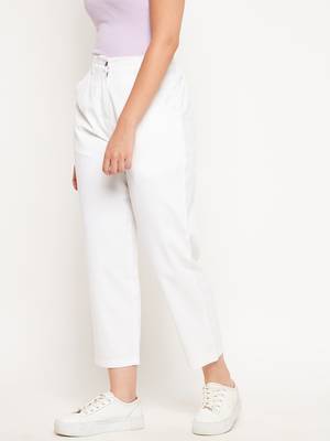 White plain cotton trousers 4