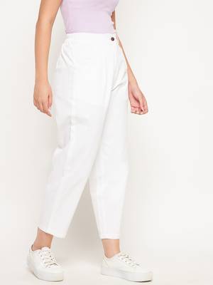 White plain cotton trousers 5
