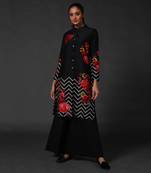 Black floral printed palzzo set