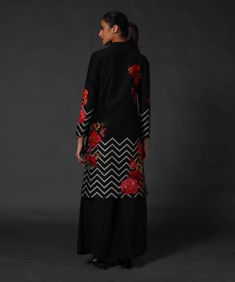 Black floral printed palzzo set 2