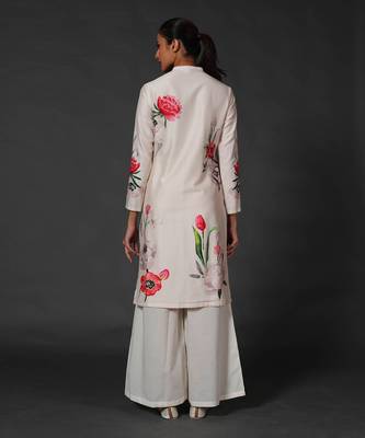 Ivory floral printed palzzo set 3