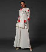 Ivory floral printed tunic set