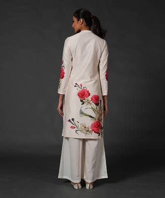 Ivory Floral printed Kurta Set 2