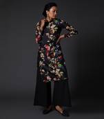 Black Cotton Silk Multicolor Floral Printed Kurta Set