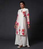 Ivory Printed Chanderi Silk Kurta Set