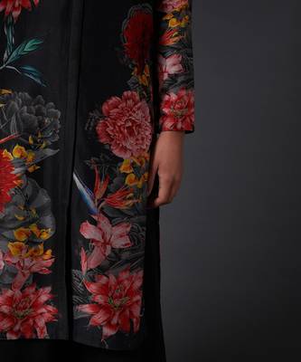 Black Printed Kurta Set 3