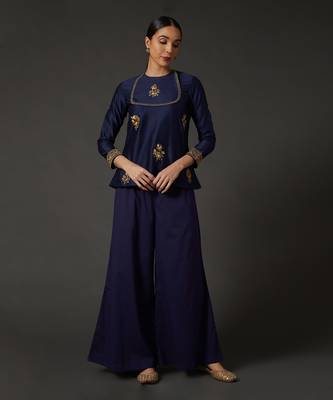 Indigo Blue Embroidered Tunic 1