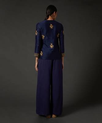 Indigo Blue Embroidered Tunic 2