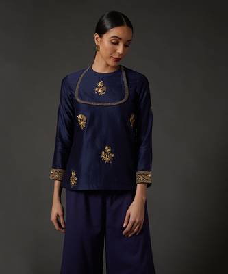Indigo Blue Embroidered Tunic 3