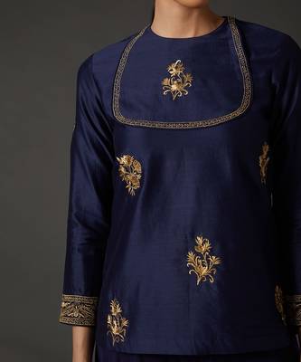 Indigo Blue Embroidered Tunic 4