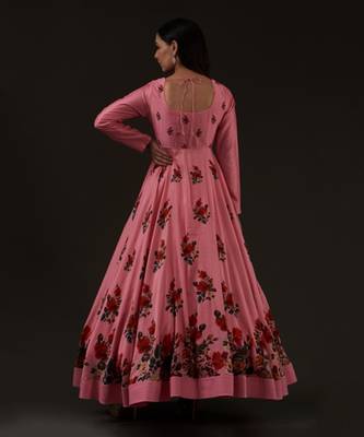 Pink Printed Anarkali Set 2