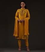 Yellow Embroidered Straight Kurta Set