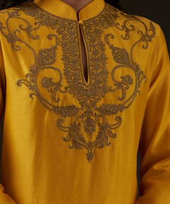 Yellow Embroidered Straight Kurta Set 4