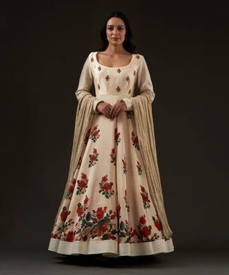 Ivory Printed Anarkali Set 1