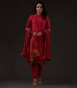 Pink Printed Straight Kurta Set