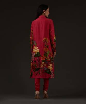 Pink Printed Straight Kurta Set 2