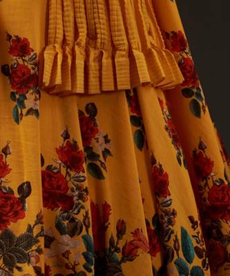 Yellow Printed Anarkali Set 4