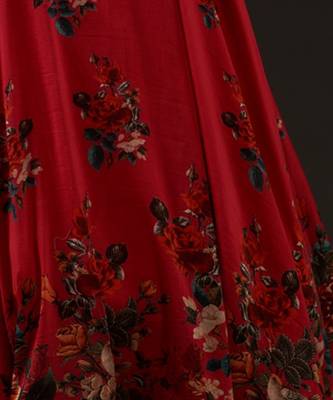 Ruby Red Printed Anarkali Set 4
