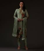 Dusty Green Embroidered Straight Kurta Set