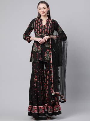 Black gotta patti pure cotton salwar 1