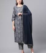 Blue zardosi chanderi silk salwar