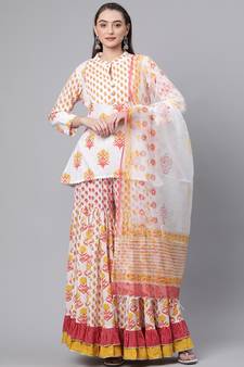 White gotta patti pure cotton salwar