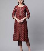 Maroon zari chanderi silk salwar