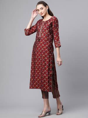 Maroon zari chanderi silk salwar 2