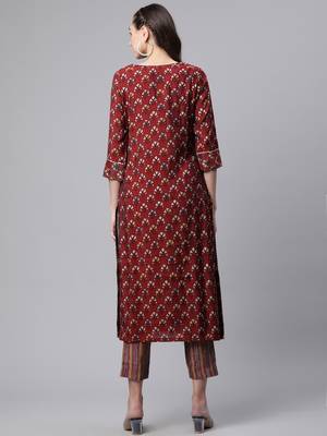 Maroon zari chanderi silk salwar 3