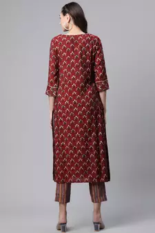 Maroon zari chanderi silk salwar