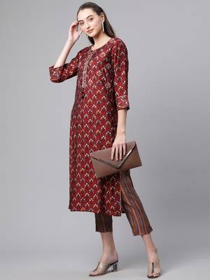 Maroon zari chanderi silk salwar 4