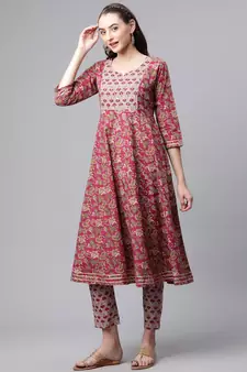 Purple sequins pure cotton salwar