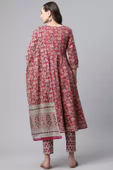 Purple sequins pure cotton salwar