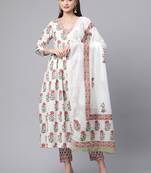 White sequins pure cotton salwar