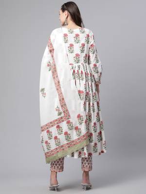 White sequins pure cotton salwar 4
