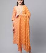 Orange thread chanderi silk salwar