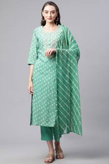 Green thread chanderi silk salwar