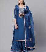 Blue gotta patti chanderi salwar