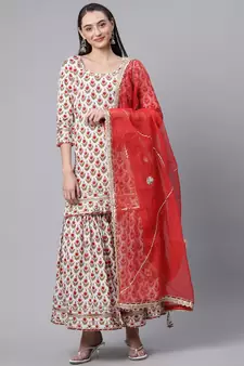 White zardosi pure cotton salwar