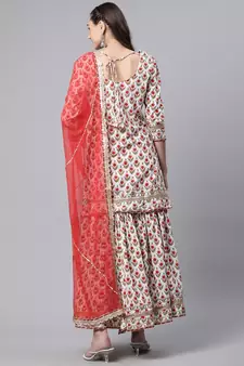White zardosi pure cotton salwar