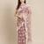 Mauve And White Embroidered Ruffled Saree With Blouse