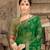 Green Plain Brasso Fancy Pallu Saree With Blouse